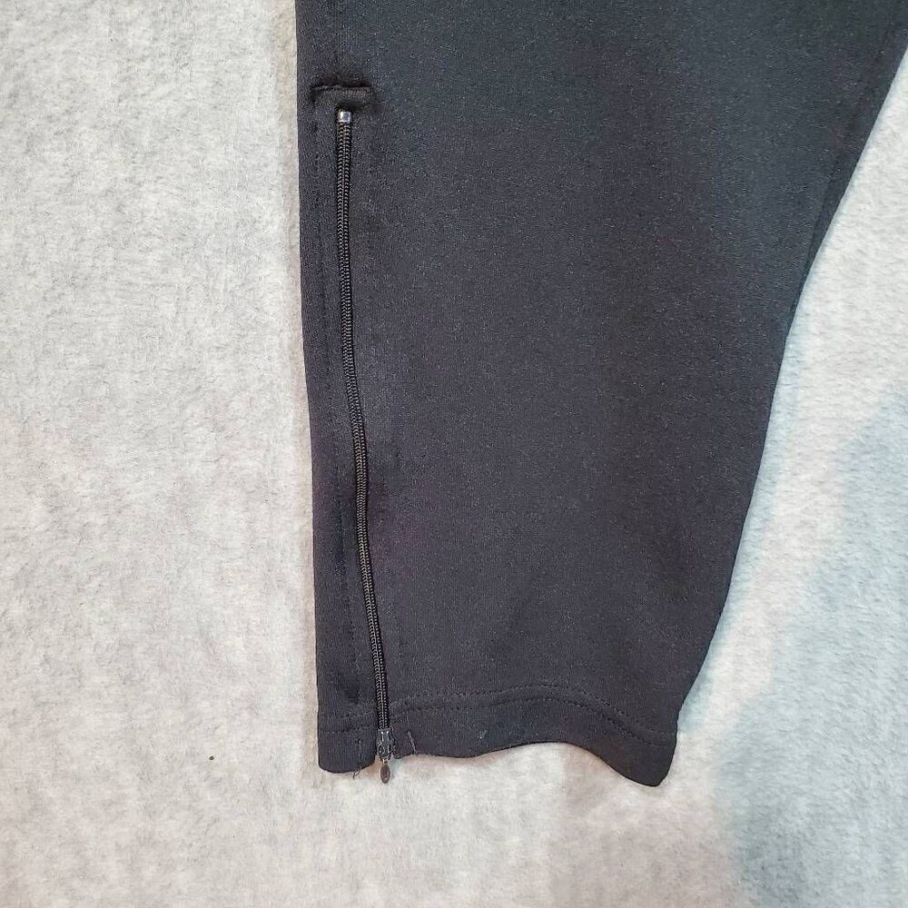 Vtg Adidas Pants Men Medium Black Y2K Track Tapered Ankle Zip Sweat Joggers - Picture 2 of 8